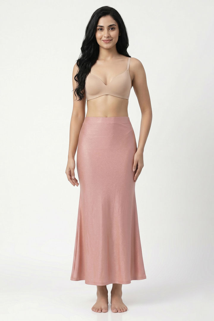 Zivame Shimmer Stretchy Saree Underskirt - Light Pink — image 5